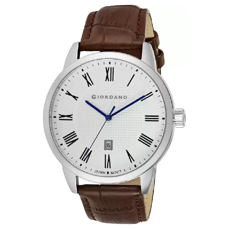 luxury watches for men with stainless steel finish -Giordano Analog White Dial Men's Watch 1945-02