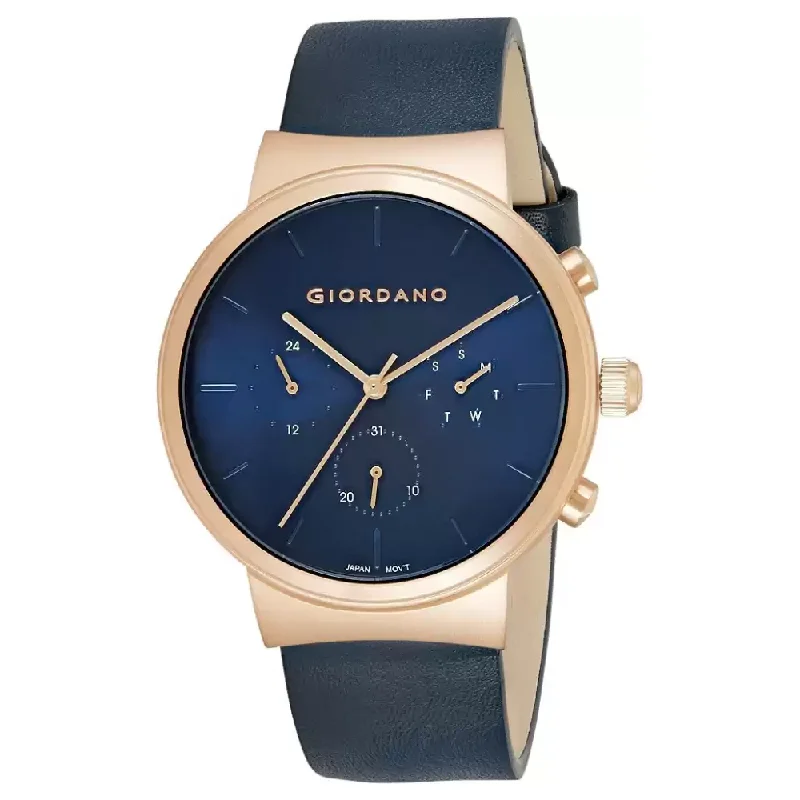 unique men’s watches with carbon fiber design -Giordano Multifunctional Blue Dial Men Watch 1943-05