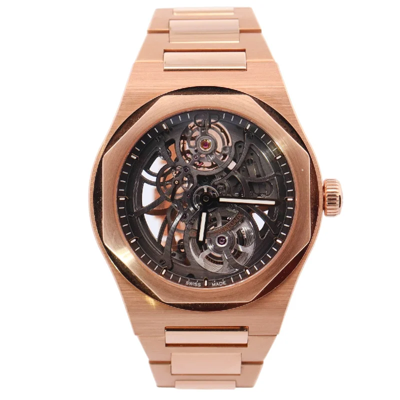 waterproof watches with GPS for hiking -Girard Perregaux Laureato Rose Gold 42mm Skeleton Dot Dial Watch Reference# 81015-52-002-52A