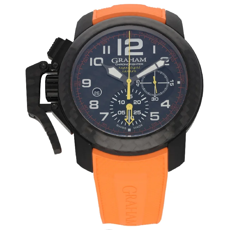 men's luxury watches with sapphire glass -Graham Chronofighter Superlight 2CCBK.O01A.K127K 47mm Carbon Watch