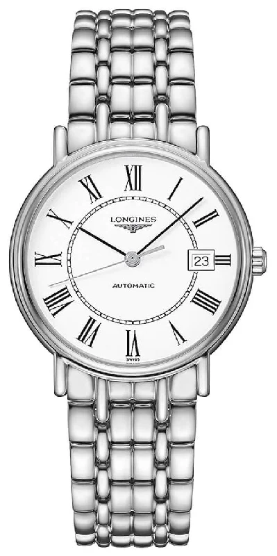 best watches with chronograph features for racing -Longines Presence Automatic Stainless Steel White Dial Date Womens Watch L4.821.4.11.6