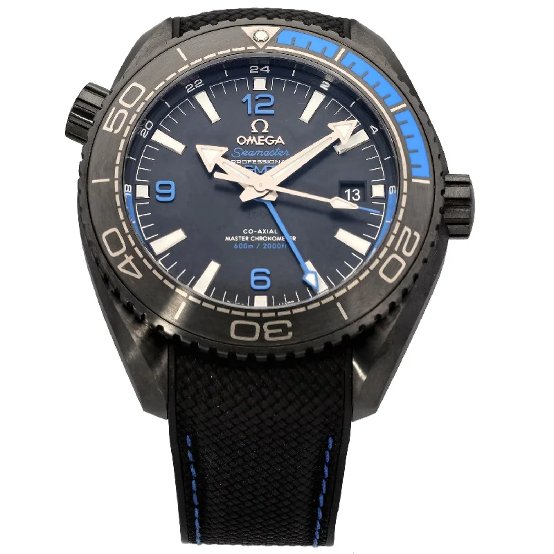 men's watches with silver dials and black bands -Omega Planet Ocean 215.92.46.22.01.002 45.5mm Ceramic Watch