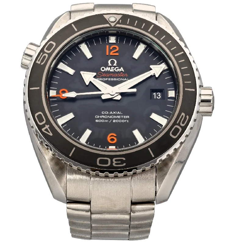 unique watches for men with leather and metal bands -Omega Planet Ocean 232.30.46.21.01.003 45.5mm Stainless Steel Watch