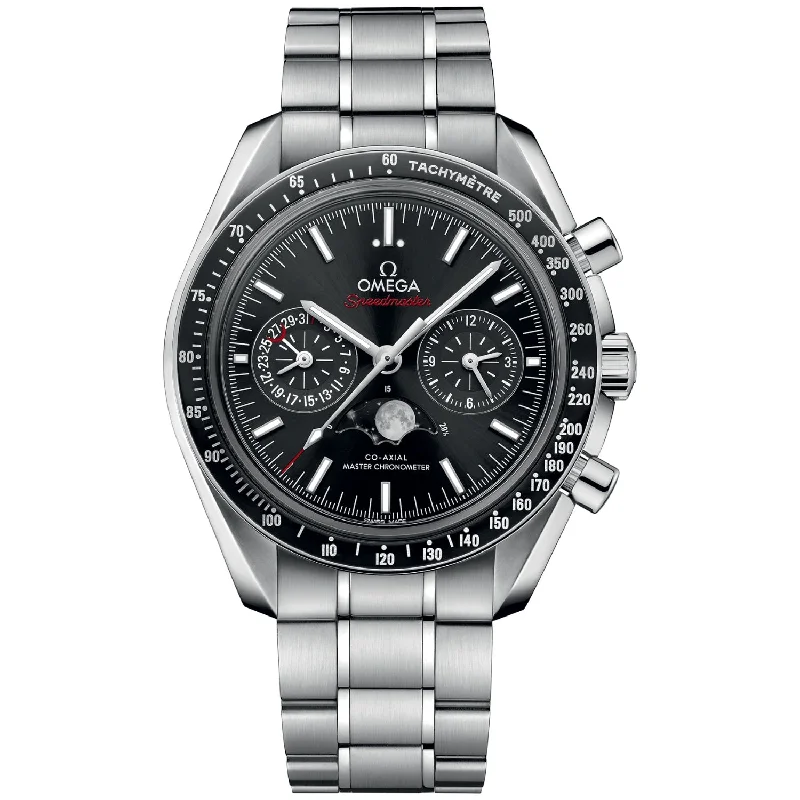 best mechanical watches for beginners -Omega Speedmaster Moonwatch Moonphase Co-Axial Chronograph 44.25mm