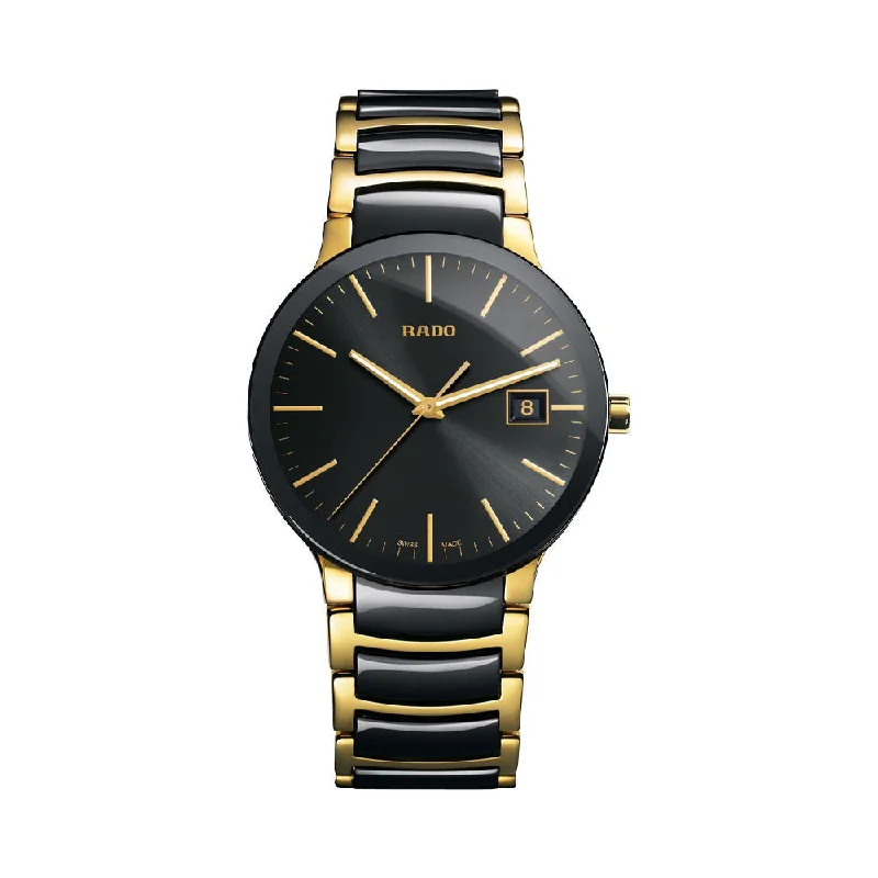 men's watches with dual time zone feature -Rado Centrix R30929152 Watch Men