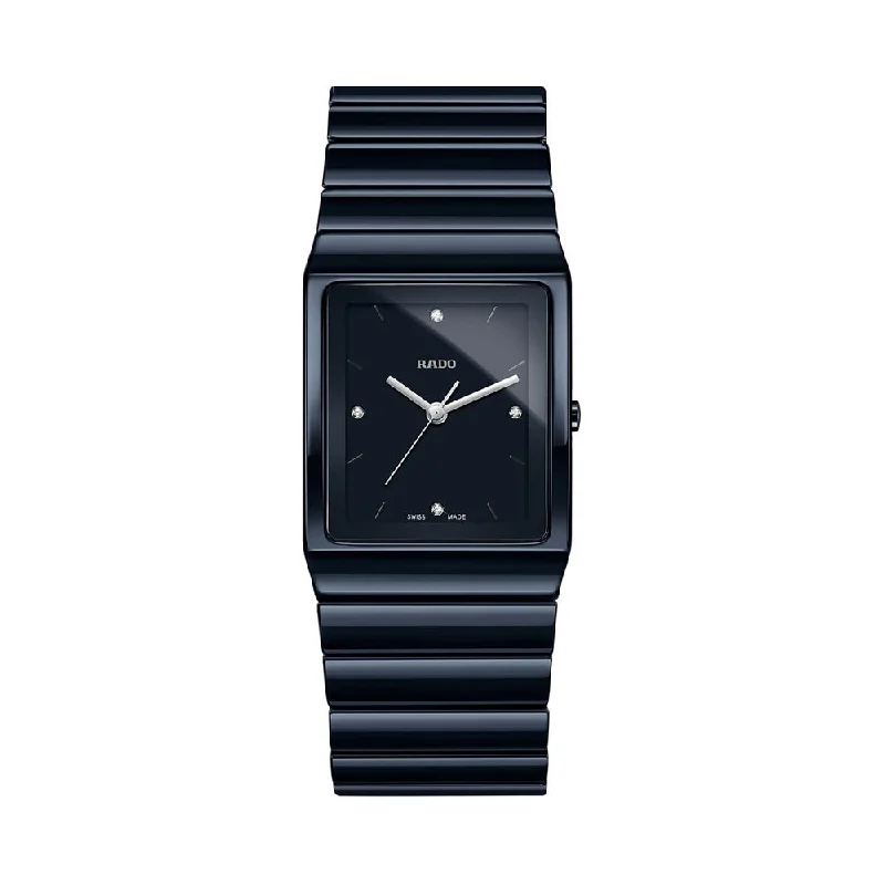 watches for women with metal and leather bands -Rado Ceramica R21864702 Watch Men