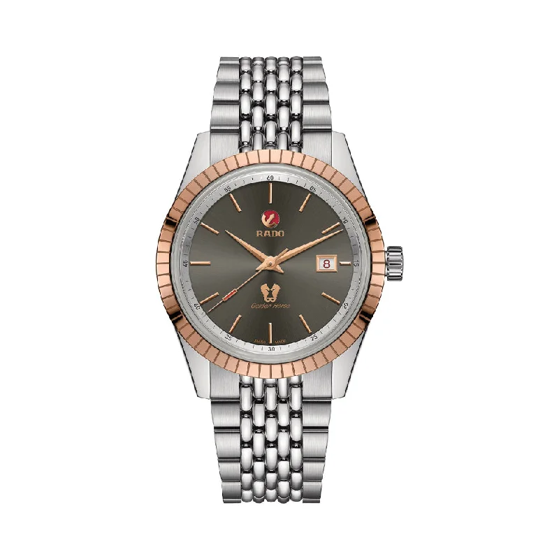 unique watches for men with leather and metal bands -Rado HyperChrome Classic Automatic R33100103 Men Watch