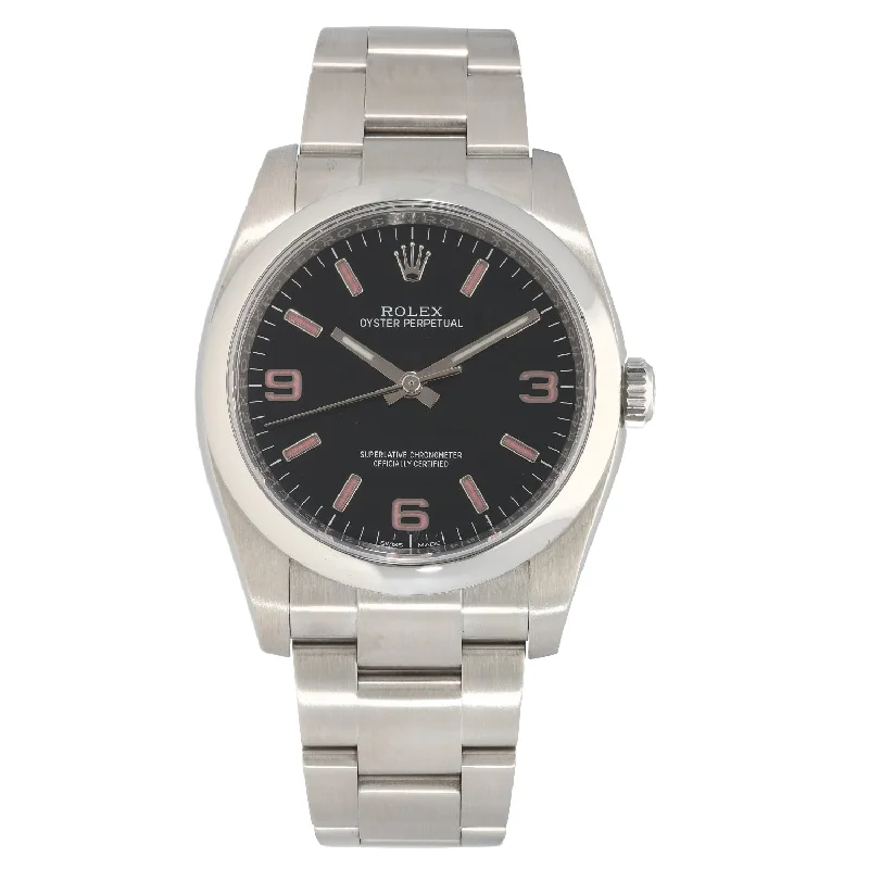 watches with eco-friendly features for men -Rolex Oyster Perpetual 116000 36mm Stainless Steel Watch