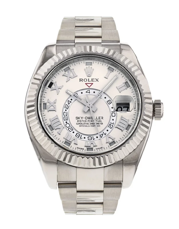 solar-powered watches for outdoor use -Rolex Sky-Dweller White Gold Mens Watch