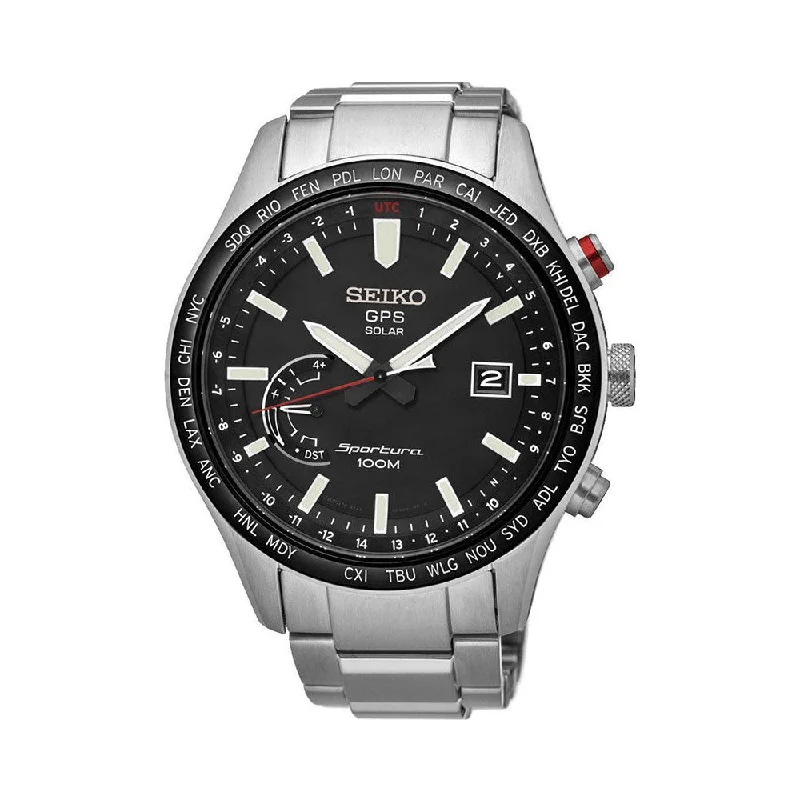 men's watches with minimalistic black dial -Seiko Sportura SSF003J1 Watch For Men