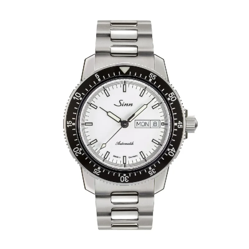 best watches for men with sporty designs -Sinn 104 St Sa I Automatic Sports Watch - White Dial - Solid Bracelet - LIKE NEW