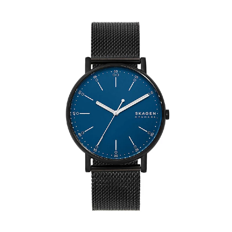 automatic watches for men with black dial -Skagen SKW6655 Signatur Analog Blue Dial Men's Watch