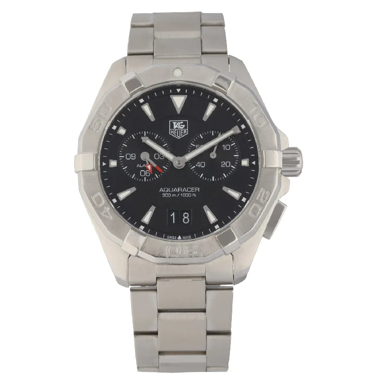 watches for men with large leather straps -Tag Heuer Aquaracer WAY111Z 40.5mm Stainless Steel Watch