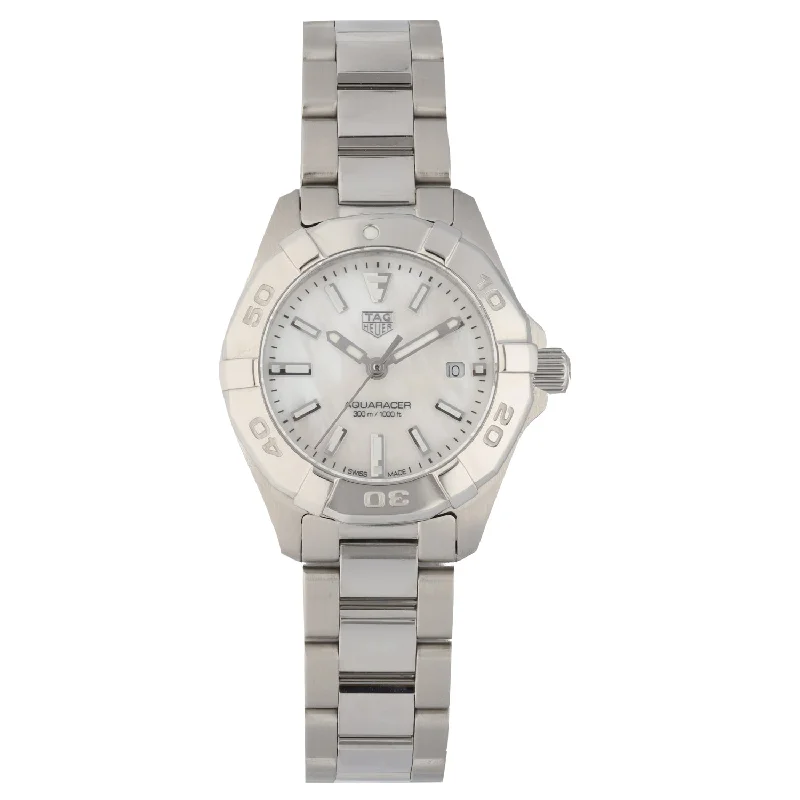 unique women's watches with floral details -Tag Heuer Aquaracer WBD1411 27mm Stainless Steel Watch