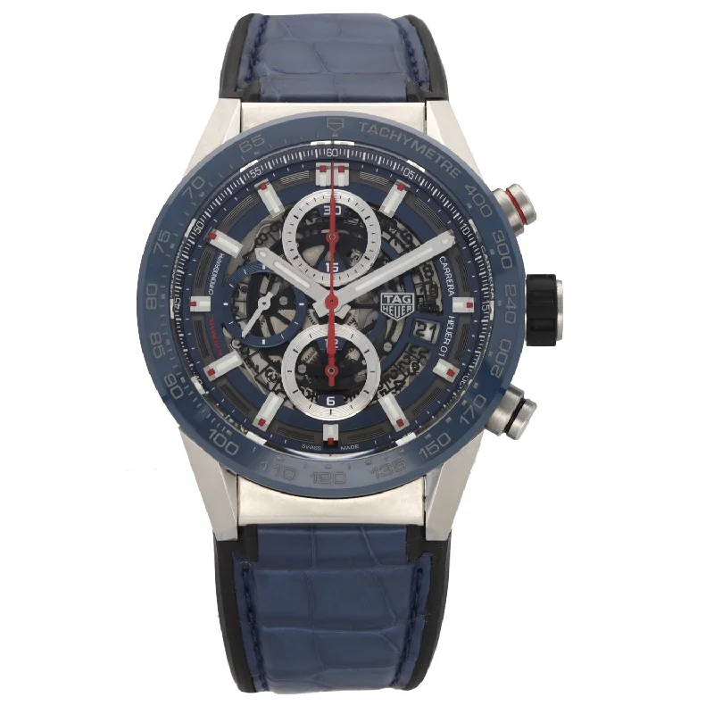 solar-powered watches for eco-conscious men -Tag Heuer Carrera CAR201T-0 44mm Stainless Steel Watch