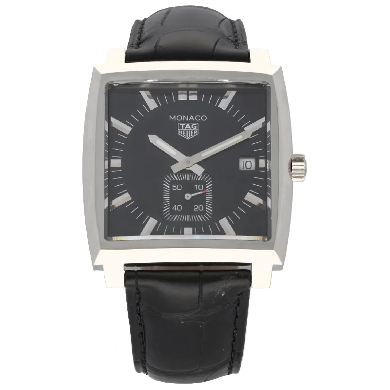 solar-powered watches with modern design -Tag Heuer Monaco WAW131A 37mm Stainless Steel Watch