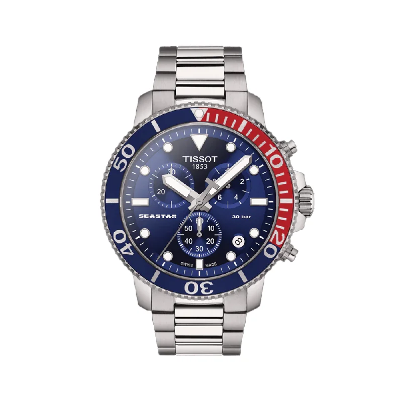 stylish watches for men with large dials -Tissot Seastar 1000 Chrono Mens Watch T1204171104103