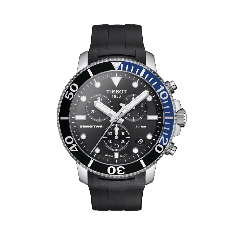 stylish watches with unique time markers -TISSOT T1204171705102 Seastar 1000 Quartz Chronograph Men's Watch