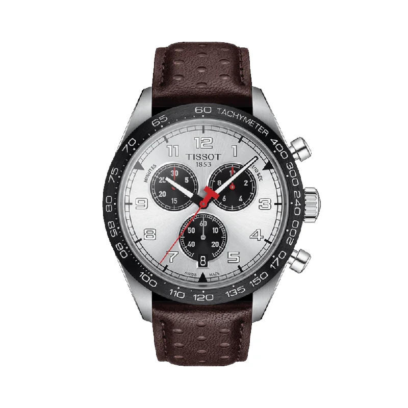 women's watches with brown leather straps -Tissot T1316171603200 T-Sport PRS 516 Chronograph Men's Watch