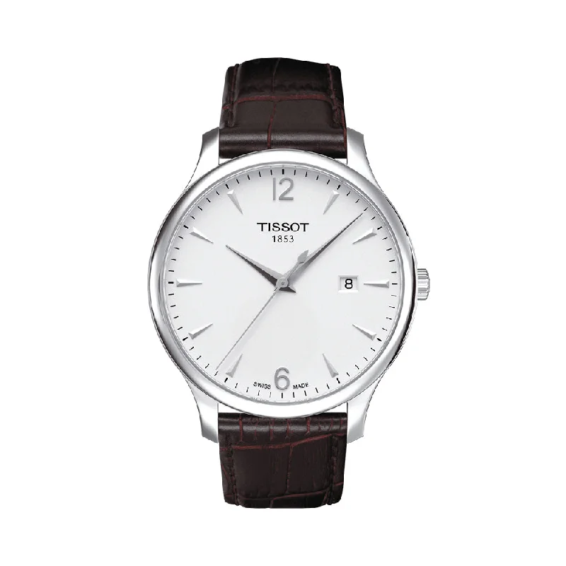 luxury watches for men with silver straps -Tissot Tradition T0636101603700 Men Watch