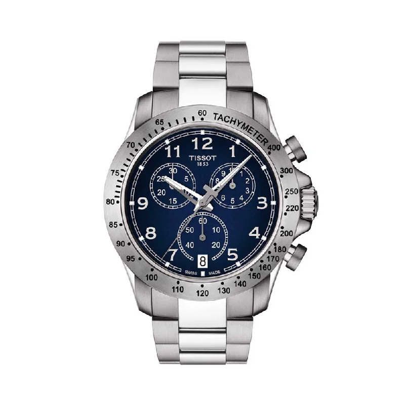 custom watches with engraved messages -Tissot V8 Quartz Chronograph T1064171104200 Men Watch