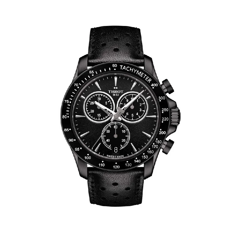 automatic watches for men with leather bands -Tissot V8 Quartz Chronograph T1064173605100 Men Watch