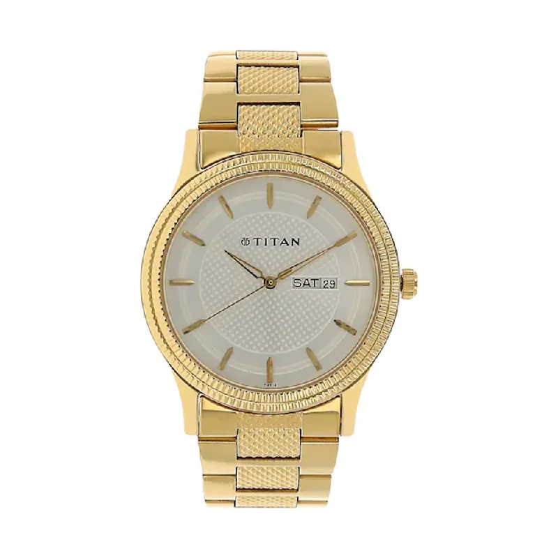 classic gold watches for men -Titan Analog Silver Dial Men's Watch NK1650YM05