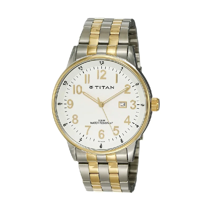 affordable watches for women with style -Titan Analog White Dial Men's Watch NK9441BM01