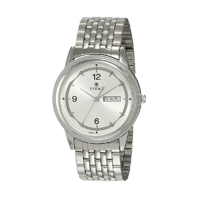 men's dress watches with classic design -Titan Karishma Analog Silver Dial Men's Watch NK1638SM01