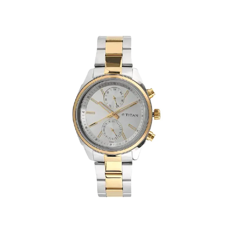 unique watches for women with colored dials -TITAN Neo Silver Dial Men's Watch 1733BM01