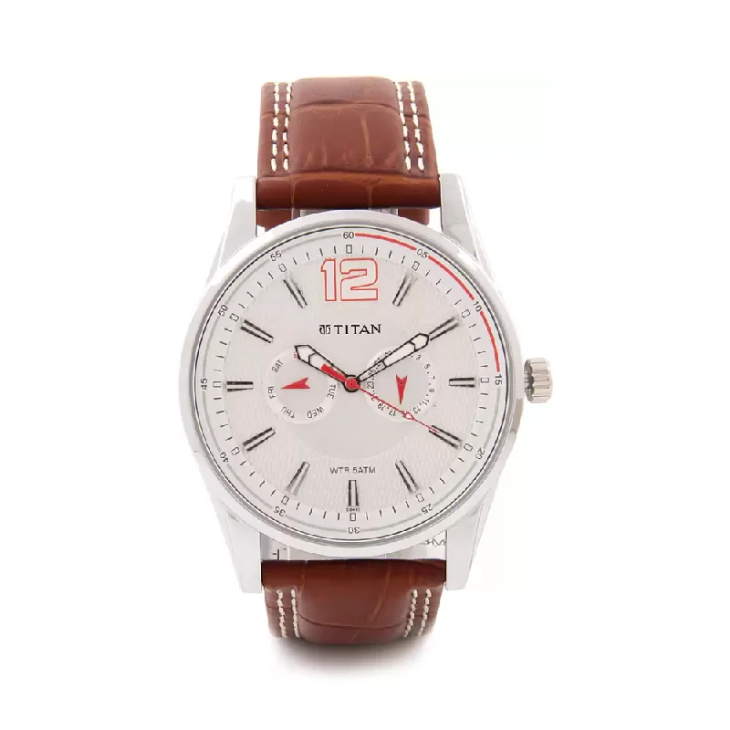 leather strap wristwatches for men with vintage look -Titan Octane Silver Dial Analog Men's Watch NK9322SL06