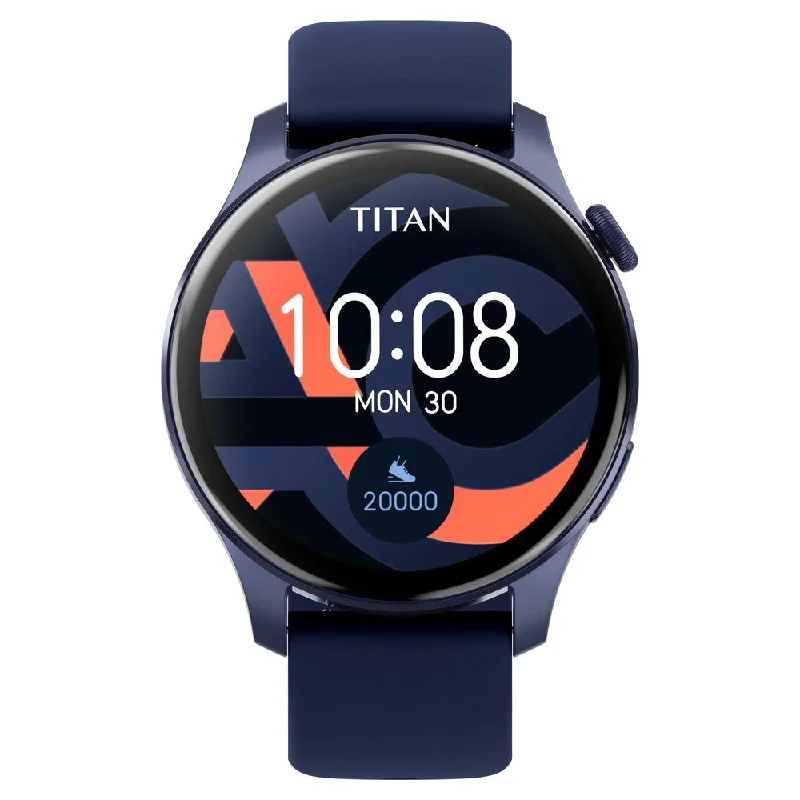 solar-powered watches with modern design -Titan Talk Black Dial Smart Silicone Strap watch for Unisex