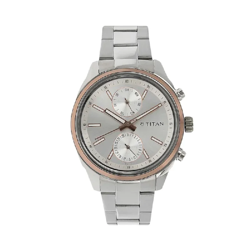 affordable wristwatches for women with style -Titan Workwear Silver Dial Mens Watch NK1733KM02