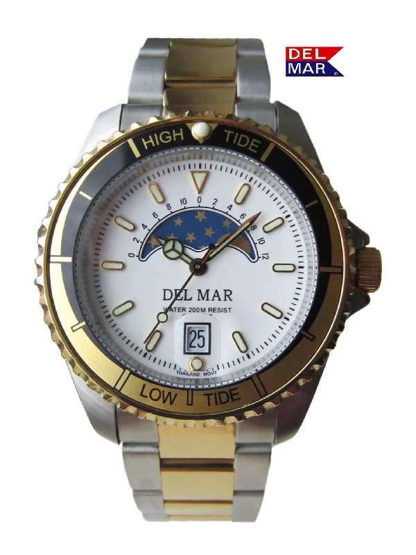 watches for women with modern design -Two-Tone Bracelet Nautical Analog Tide Watch #50401