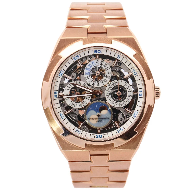 best waterproof watches for outdoor adventures -Vacheron Constantin Overseas Rose Gold 41.5mm Skeleton Stick Dial Watch Reference# 4300V/120R-B547