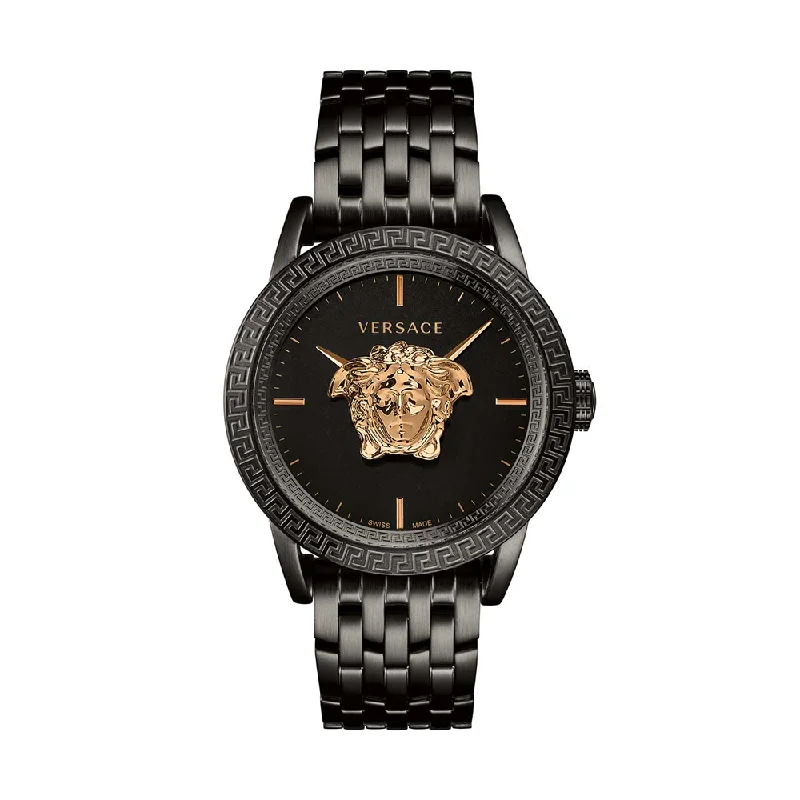 solar-powered watches for eco-conscious men -VERSACE VERD00518 Palazzo Empire Black Dial Watch For Men